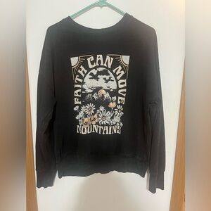 Black Graphic Sweatshirt with Mountain Design Maurices